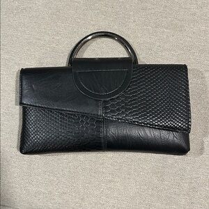 Elegant Black Textured Women's Crossbody Bag EUC